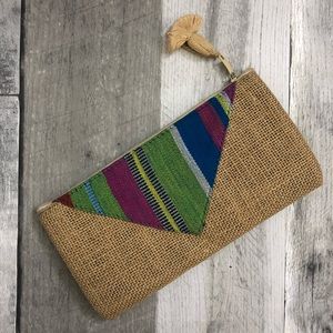 Wallet - handmade - tan/multicolor